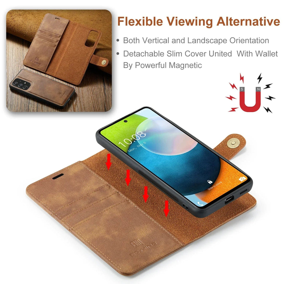 Detachable Samsung Galaxy S24 Wallet Case | Magnetic Flip Leather - Styleeo