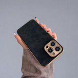 Electroplated iPhone Shockproof Leather Protective Case