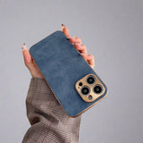 Electroplated iPhone Shockproof Leather Protective Case