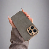 Electroplated iPhone Shockproof Leather Protective Case