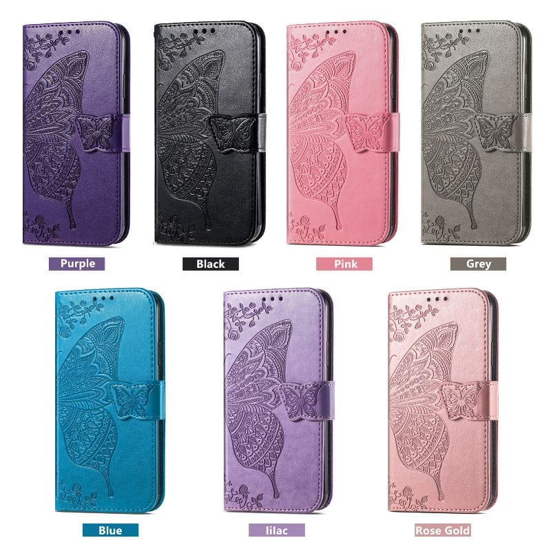 Embossed Butterfly Wallet Case for iPhone 14/13 Embossed Butterfly Wallet Case for iPhone 14/13 Styleeo