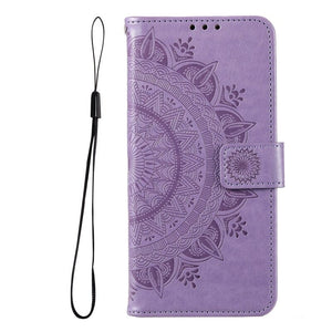 Flip Cover Embossed Floral Wallet Case For Samsung S22/S21/S20/Note 20 Series Styleeo