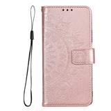 Flip Cover Embossed Floral Wallet Case For Samsung S22/S21/S20/Note 20 Series Styleeo