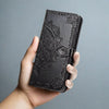 Embossed Leather Patterned Samsung Galaxy Flip Wallet Case For Samsung Note 8 / Black Embossed Samsung leather Wallet Case Styleeo