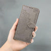 Embossed Leather Patterned Samsung Galaxy Flip Wallet Case For Samsung Note 8 / Gray Embossed Samsung leather Wallet Case Styleeo