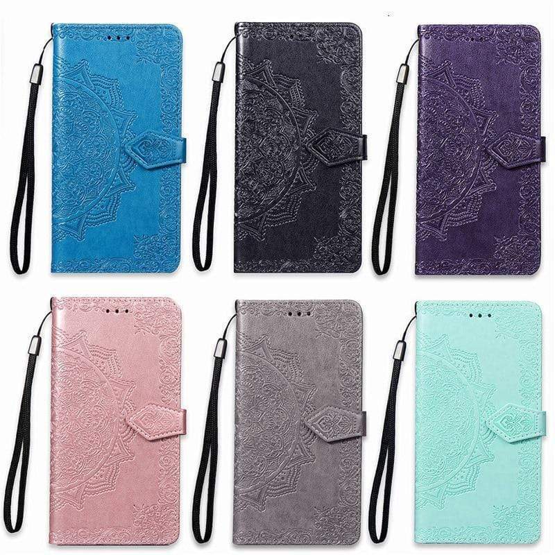 Embossed Leather Wallet Case For Samsung Galaxy Embossed Samsung Wallet Case For S6, S7, S8, S9 Styleeo