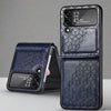 Shockproof Embossed Leather Case For Samsung Galaxy Z Flip 4 for Z Flip4 / Blue Samsung z flip 4 leather case Styleeo