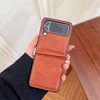 Shockproof Embossed Leather Case For Samsung Galaxy Z Flip 4 Samsung z flip 4 leather case Styleeo