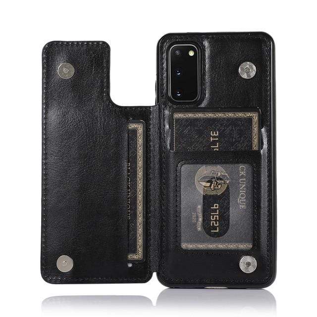 Cardholder Case For Samsung Galaxy S20 FE/Note 20 For Galaxy S20 FE / Black Leather Cardholder Samsung Cases Styleeo