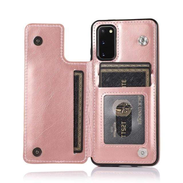 Cardholder Case For Samsung Galaxy S20 FE/Note 20 For Galaxy S20 FE / Rose Gold Leather Cardholder Samsung Cases Styleeo