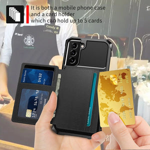 Flip Cardholder Samsung Galaxy S22 Case | Shockproof Magnetic Leather Samsung S22 flip cardholder Case Styleeo