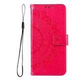 Flip Cover Embossed Floral Wallet Case For Samsung Galaxy Galaxy Note 10 / Hot Pink Flip Cover Embossed Floral Wallet Case For Samsung Galaxy Styleeo