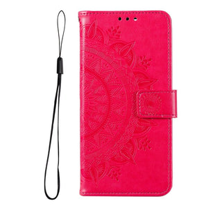 Flip Cover Embossed Floral Wallet Case For Samsung Galaxy Galaxy Note 10 / Hot Pink Flip Cover Embossed Floral Wallet Case For Samsung Galaxy Styleeo