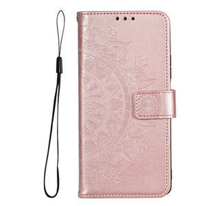 Flip Cover Embossed Floral Wallet Case For Samsung Galaxy Galaxy Note 10 / Rose Gold Flip Cover Embossed Floral Wallet Case For Samsung Galaxy Styleeo