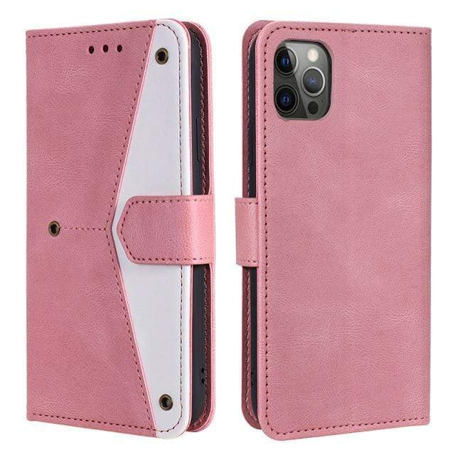 Leather iPhone Cardholder Cases With Flip Cover For iPhone 11 / Rose Gold Leather iPhone Cardholder Cases With Flip Cover Styleeo