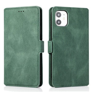 Leather Flip Cover iPhone 14 Wallet Case IP 14 6.1 inch / Green iPhone 14 leather wallet case Styleeo