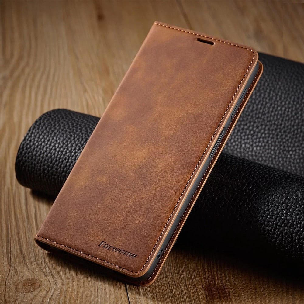 Flip Cover Leather Wallet Case for Samsung Galaxy S23 For S23 / Brown wallet case for Samsung S23 Series Styleeo