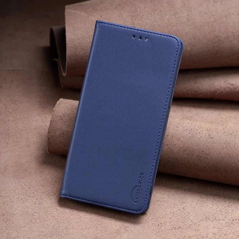 iPhone Wallet Case | Cardholder Magnetic Leather Stylish Color With Kickstand-blue-Styleeo