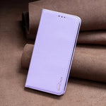 iPhone Wallet Case | Cardholder Magnetic Leather Stylish Color With Kickstand-light purple-Styleeo