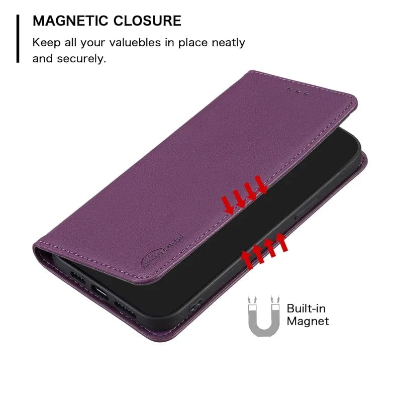 Magnetic Leather iPhone Flip Cover Wallet Case