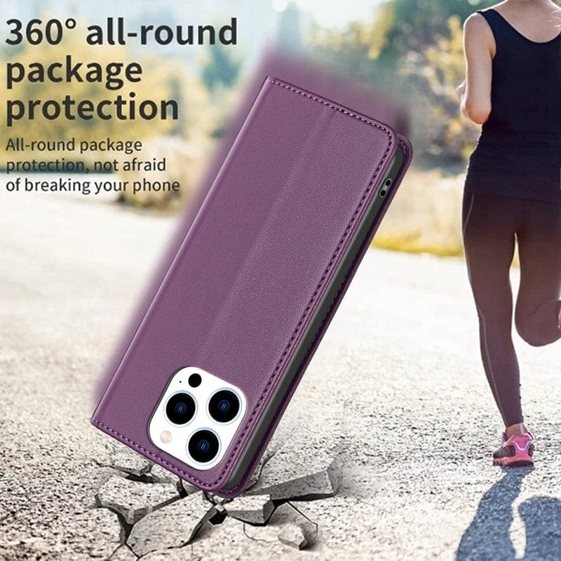 Magnetic Leather iPhone Flip Cover Wallet Case