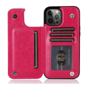 Flip Leather Cardholder Wallet Case For iPhone 14/13/12 iPhone 14 / Rose Cardholder Case For iPhone 14/13/12 Styleeo