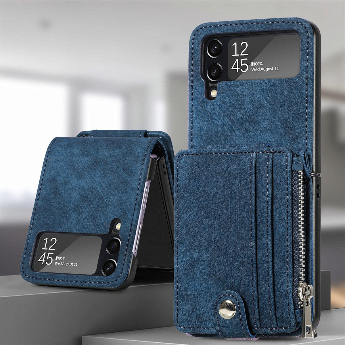 Leather Folding Wallet Case for Samsung Galaxy Z Flip 4/Flip3 5G Styleeo