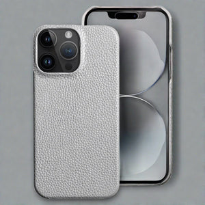 Genuine Cowhide Leather iPhone 15/14 Case GRAY / For iPhone 14 Styleeo