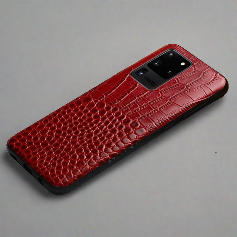 Genuine Leather Case for Samsung Galaxy S21/ S21 Plus/ S21 Ultra For Galaxy S21 / Red Samsung S21 Genuine Leather Case Styleeo