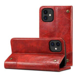 Genuine Leather iPhone Wallet Case For iPhone SE 2020 / Red Genuine Leather iPhone Wallet Case Styleeo