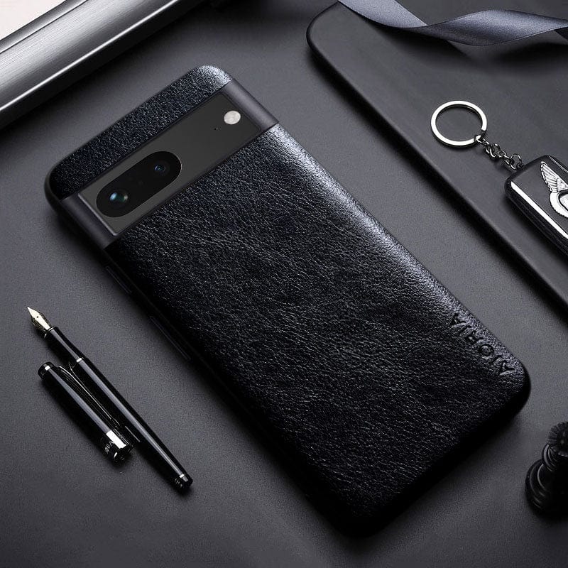 Luxury PU leather Case for Google Pixel 7/6 Series Pixel 7 / Black Styleeo