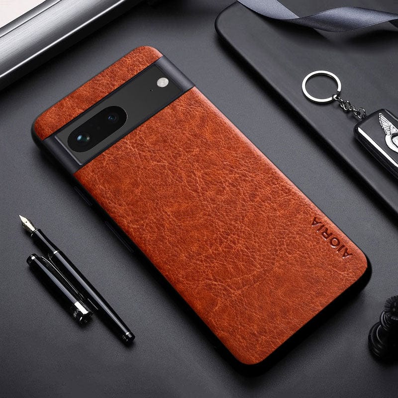 Luxury PU leather Case for Google Pixel 7/6 Series Pixel 7 / Orange Styleeo
