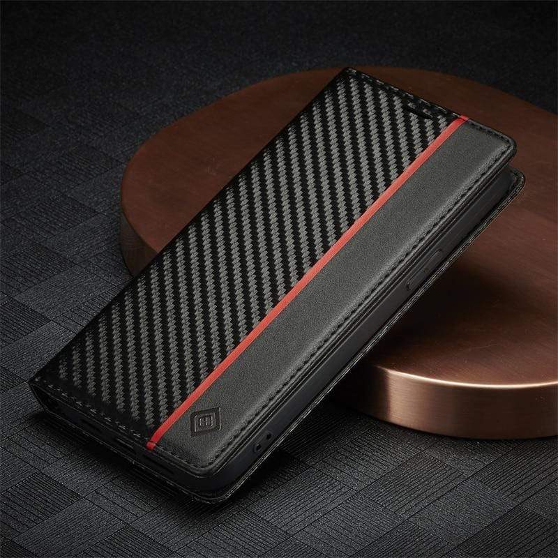 Carbon Fiber Leather Wallet Case For Google Pixel 7/7Pro/6/6Pro For Pixel 7 / Black 2 Styleeo