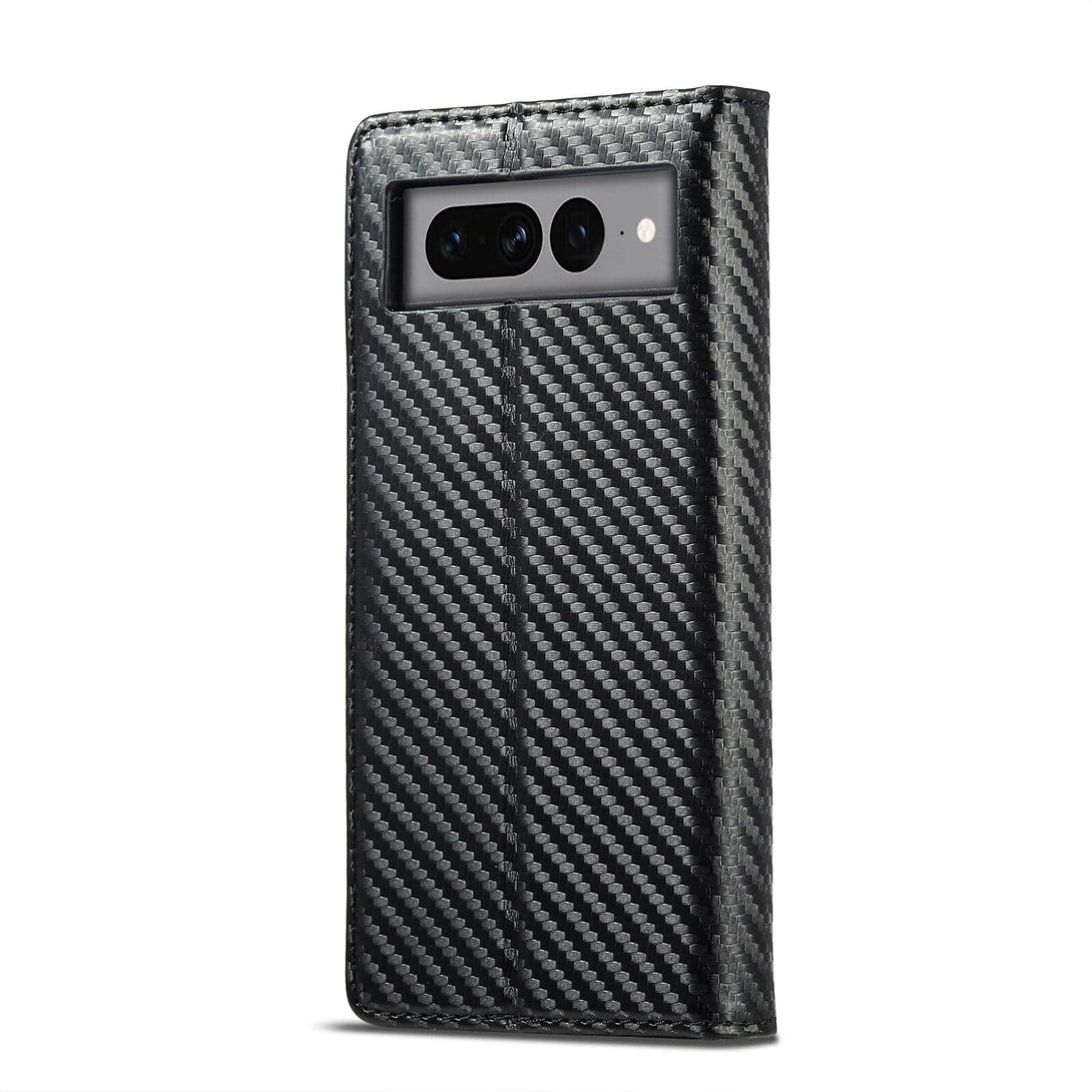 Carbon Fiber Leather Wallet Case For Google Pixel 7/7Pro/6/6Pro Styleeo