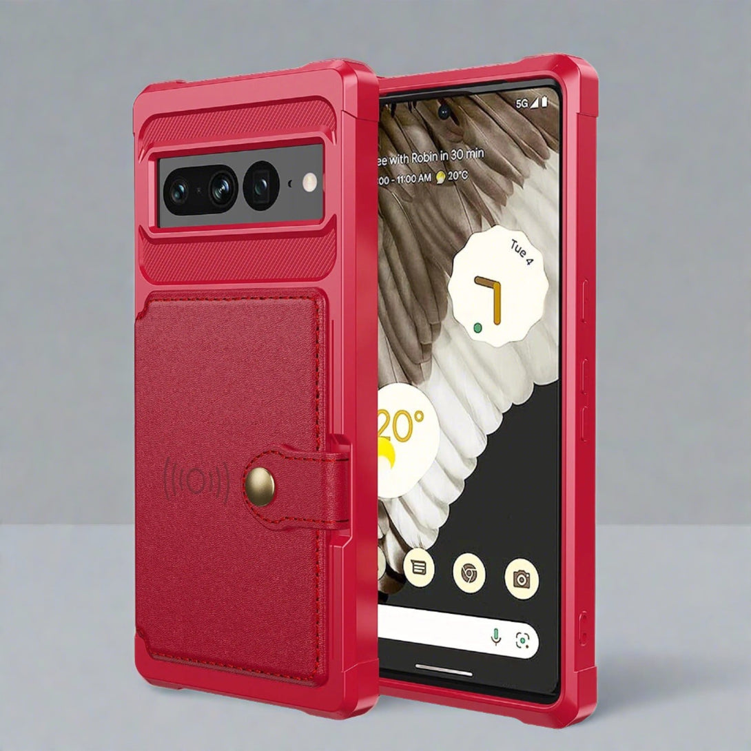 Google Pixel 7/7 Pro Phone Case | Shockproof Flip Cardholder Cover Google Pixel 7 Pro / Red Cardholder Case For Google Pixel 7/7 Pro Styleeo