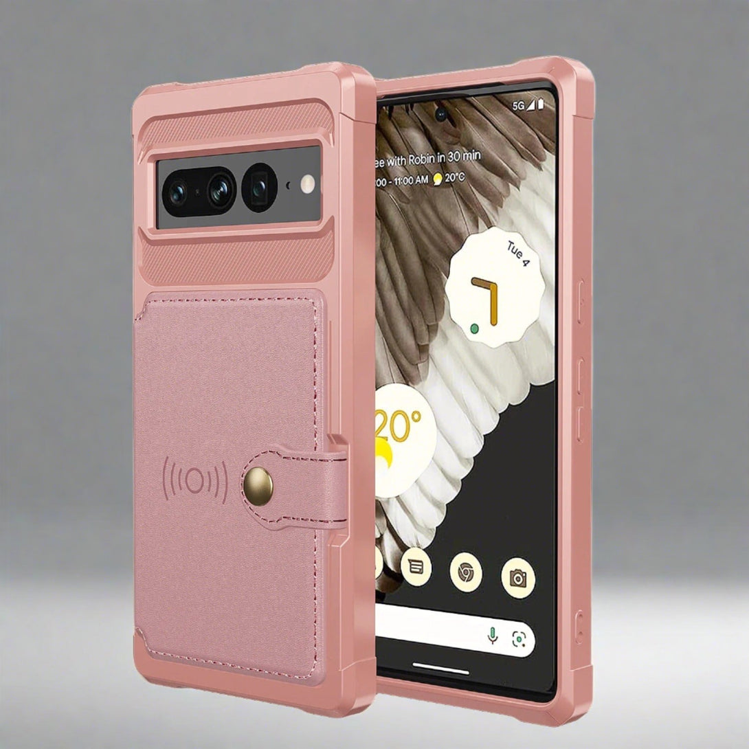 Google Pixel 7/7 Pro Phone Case | Shockproof Flip Cardholder Cover Google Pixel 7 Pro / Rose Gold Cardholder Case For Google Pixel 7/7 Pro Styleeo