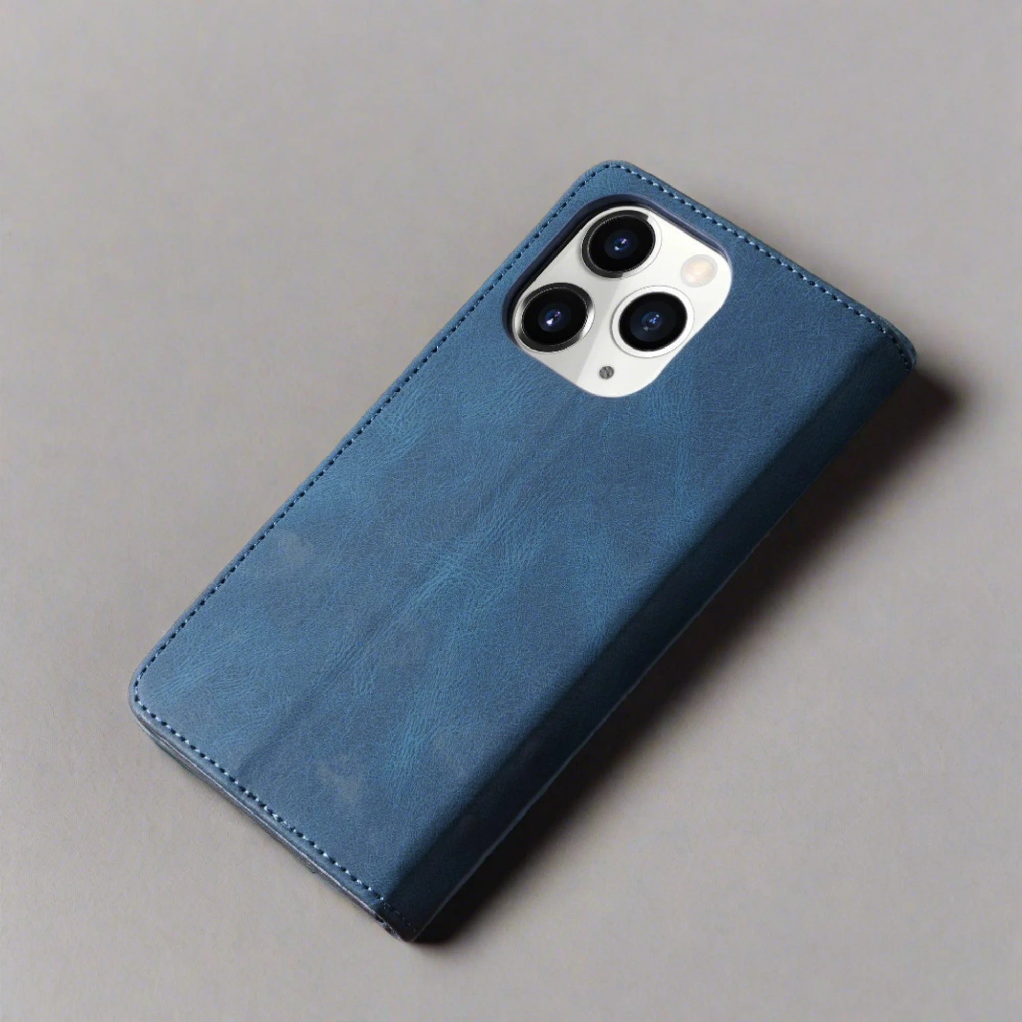 iPhone Wallet Case | Leather Flip Cover Cardslots Cover-blue-Styleeo