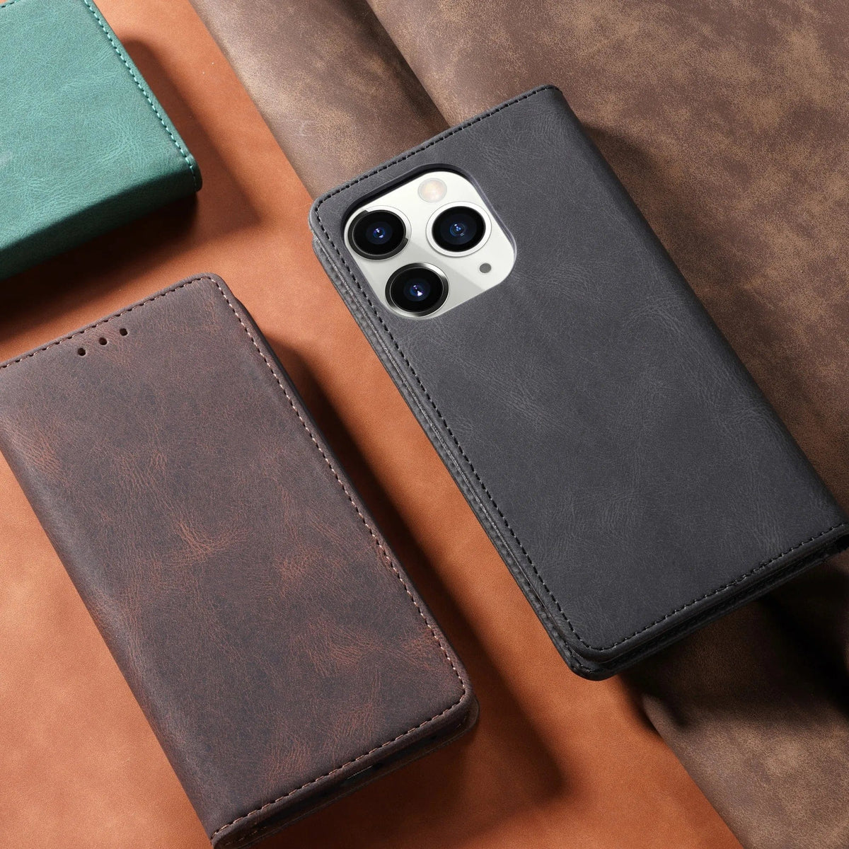 Flip Cover Magnetic Closure iPhone Leather Wallet Case