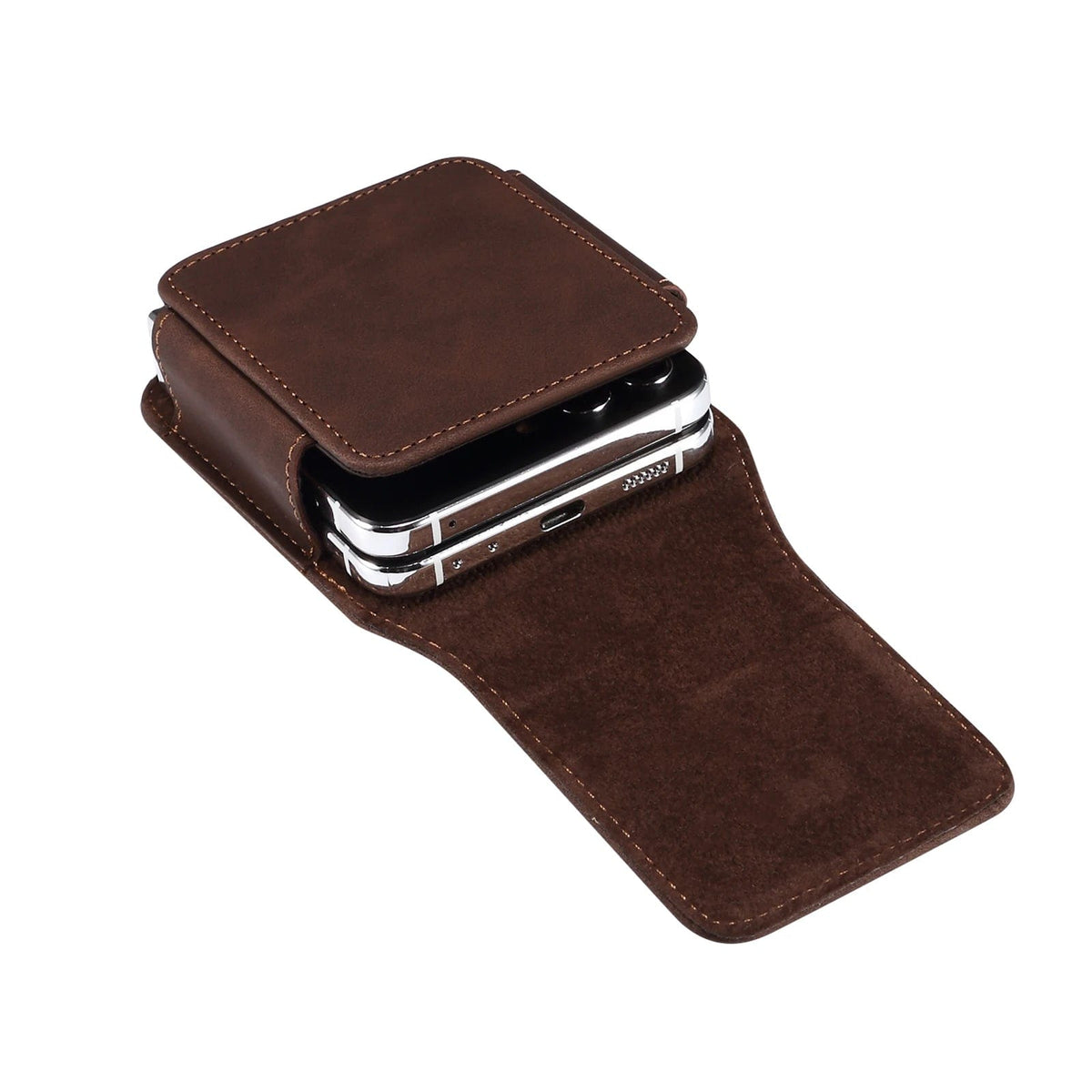 Leather Samsung Z Flip Belt Phone Holster Case