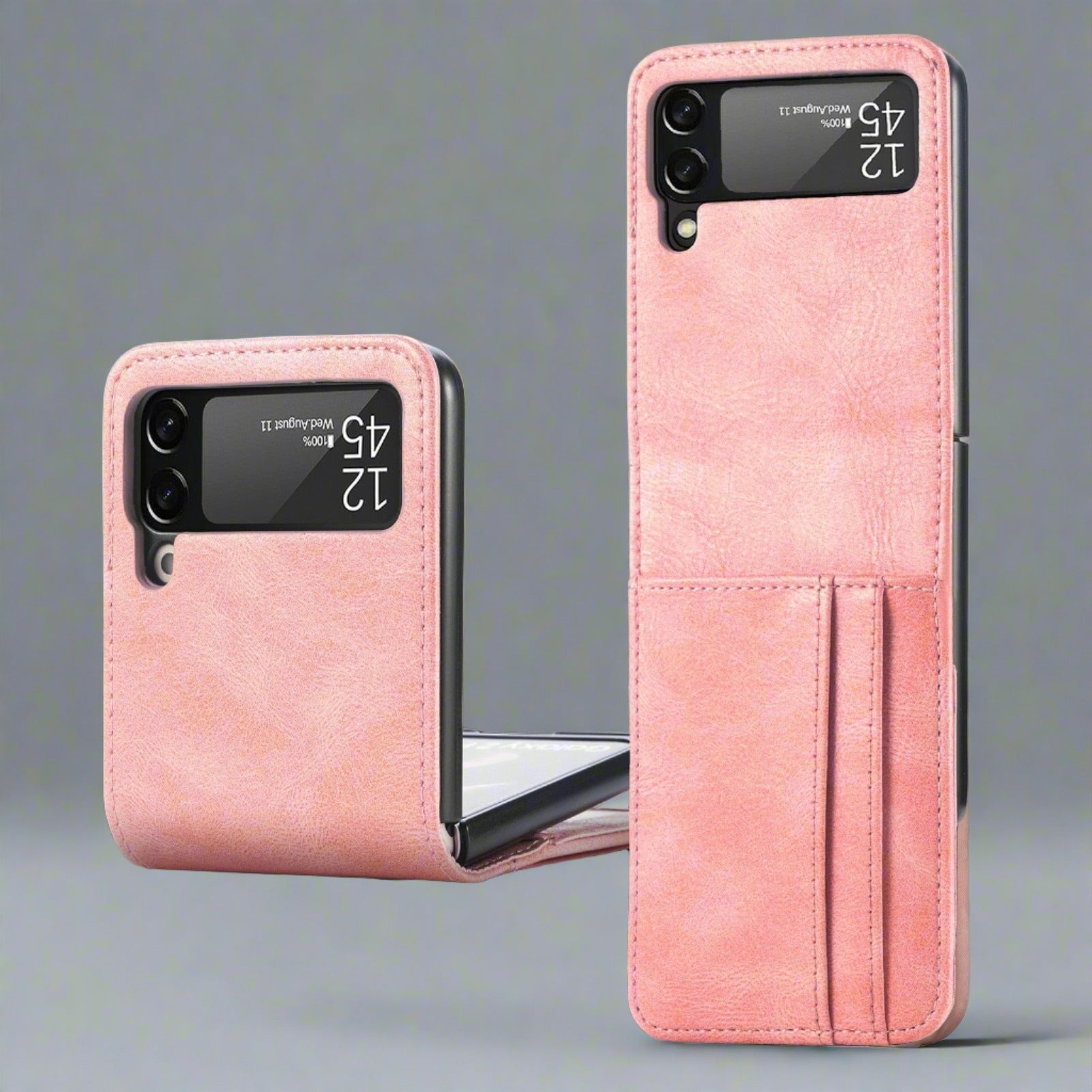 Leather Card Holder Wallet Case for Samsung Galaxy Z Flip 4 for samsung z flip 4 / Pink Wallet Case for Samsung Galaxy Z Flip 4 Styleeo