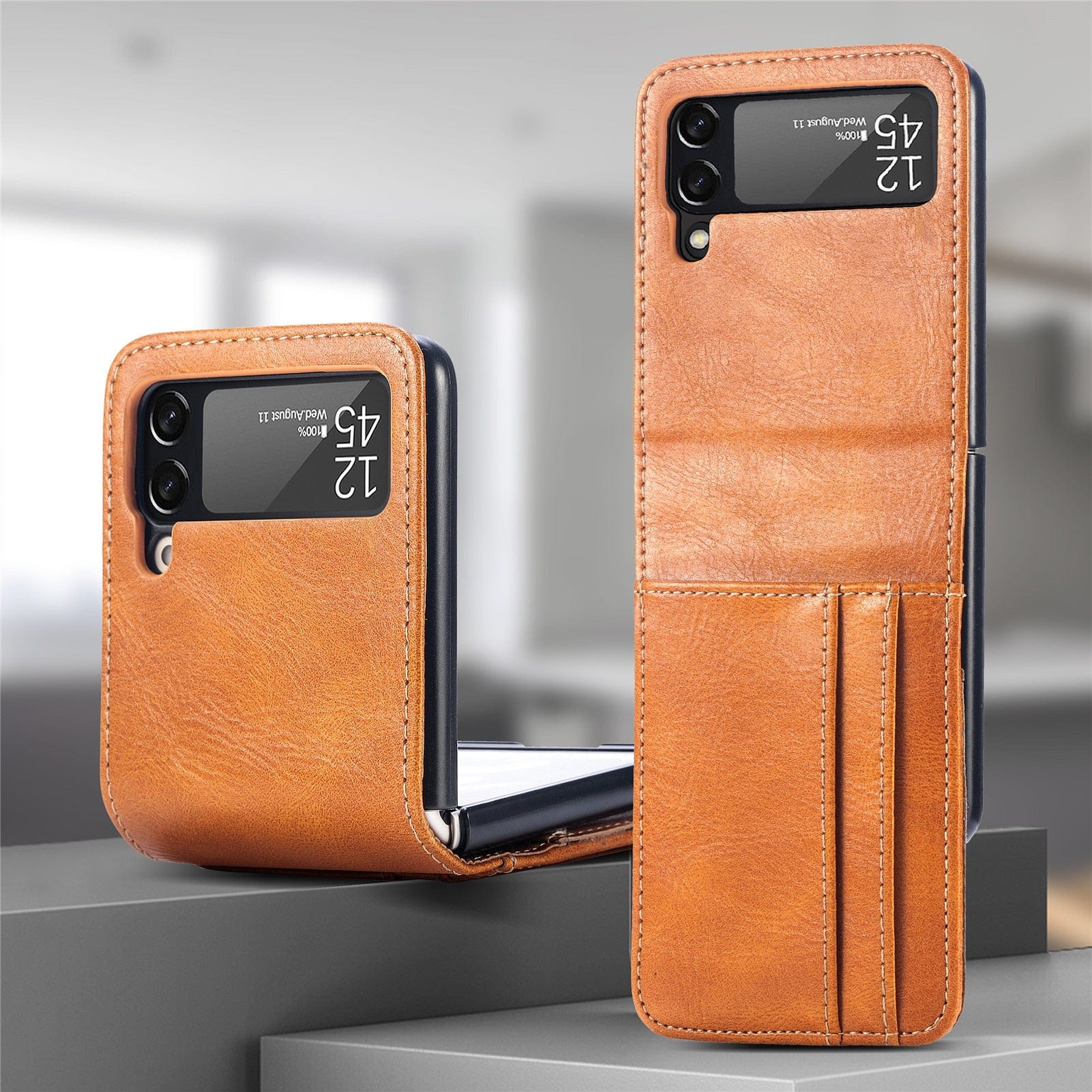 Leather Card Holder Wallet Case for Samsung Galaxy Z Flip 4 Wallet Case for Samsung Galaxy Z Flip 4 Styleeo