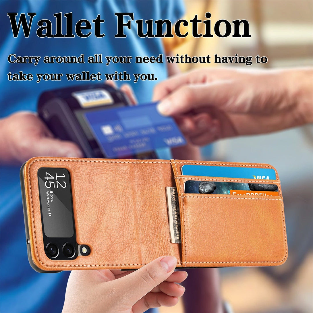 Leather Card Holder Wallet Case for Samsung Galaxy Z Flip 4 Wallet Case for Samsung Galaxy Z Flip 4 Styleeo