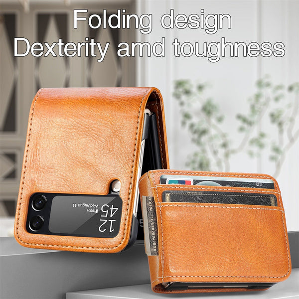 Leather Card Holder Wallet Case for Samsung Galaxy Z Flip 4 Wallet Case for Samsung Galaxy Z Flip 4 Styleeo