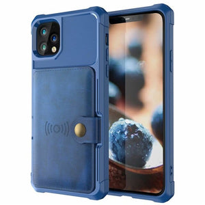 iPhone 12 Shockproof Cardholder Case for iPhone 12 Mini / blue Armor Cardholder iPhone Case Styleeo