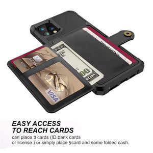 Shockproof iPhone 12 Series Cardholder Cases Armor Cardholder iPhone Case Styleeo