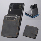 Wallet Case For Samsung Galaxy Z Flip 4 5G | Leather Card Slots Galaxy Z Flip4 5G / Black Samsung Z Flip 4 Wallet Case Styleeo