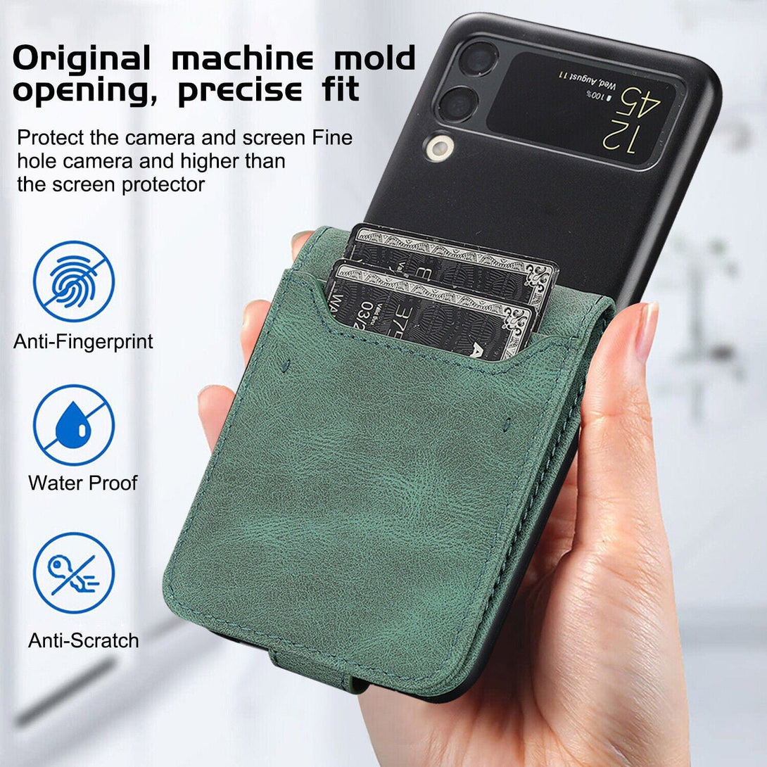 Wallet Case For Samsung Galaxy Z Flip 4 5G | Leather Card Slots Samsung Z Flip 4 Wallet Case Styleeo