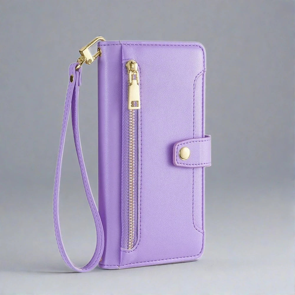 Crossbody iPhone Wallet Case-Purple-Styleeo