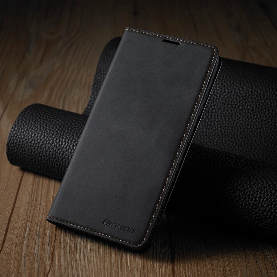 Luxury Wallet Flip Leather Case For iPhone 15/Pro/Max/Plus Black / iPhone 15 Styleeo