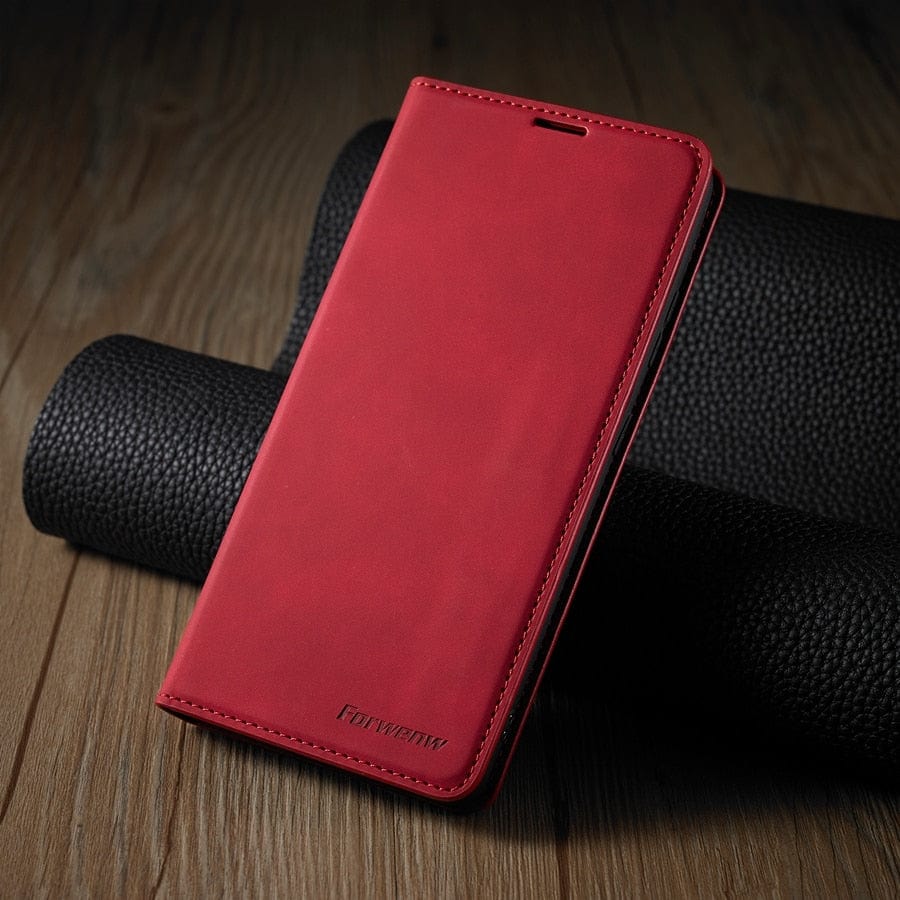 Luxury Wallet Flip Leather Case For iPhone 15/Pro/Max/Plus Red / iPhone 15 Styleeo